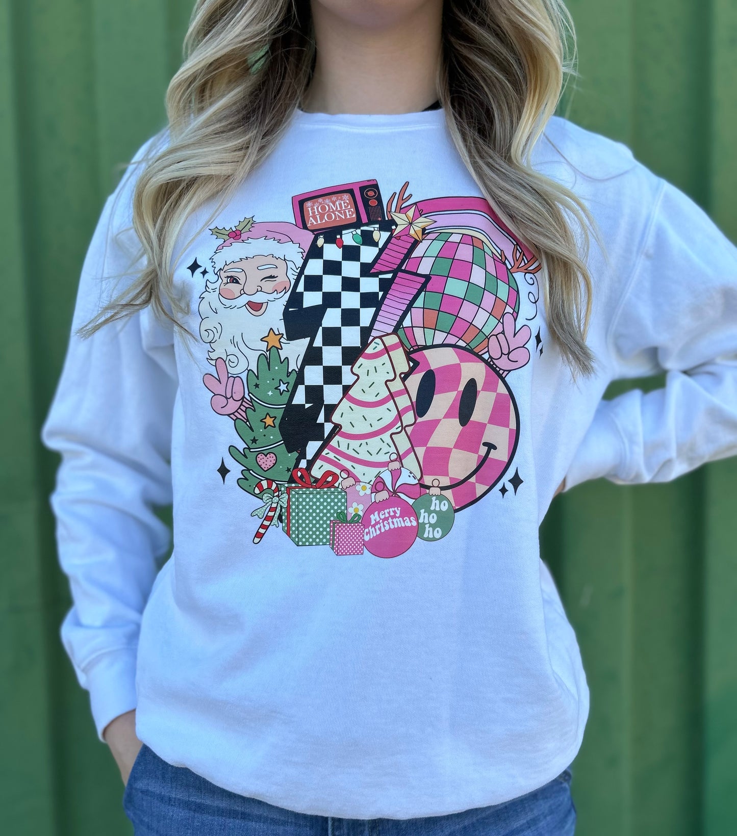 pink Christmas sweater